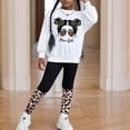 thumbnail image 2 of CAICJ98 Kids Girl Clothes Long Sleeve Graphic Sweatshirt Top + Slim Fit Stretchy Leggings Pants 2Pcs Fall Winter Clothing Set,Size 9-10 Years, 2 of 6