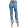 thumbnail image 3 of Full-Size High-Rise Ankle Straight Wide Cuffed Jeans Plus Size, 3 of 3