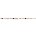 thumbnail image 4 of Gem Stone King 18K Rose Gold Plated Silver Peach Morganite and Red Created Ruby and Round White Lab Grown Diamond Tennis Bracelet for Women (3.04 Cttw, Gemstone Birthstone, Oval 6X4MM, 7.25 inches), 4 of 4