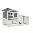 thumbnail image 4 of Kojooin 2-Tier Rabbit Hutch, 54 in Wooden Bunny Cage with Non-Slip Ramp, Removable Tray and Weatherproof Roof, 4 of 7
