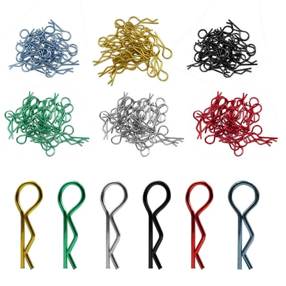 RC Body Clips Pins Rc Car Body Clips R Pins Stainless Steel Parts 6 Colors (180Pcs)