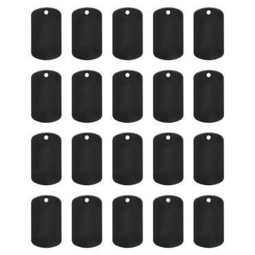 Metal Blank Tags Stamping, Black Blank Dog Tags DIY Engraving Tags for Pet Dog ID Tags, Pendant Tag, 100pcs