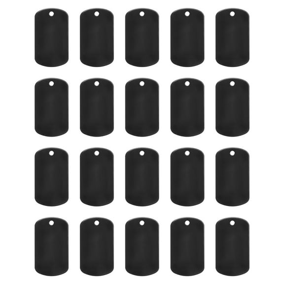 Metal Blank Tags Stamping, Black Blank Dog Tags DIY Engraving Tags for Pet Dog ID Tags, Pendant Tag, 100pcs