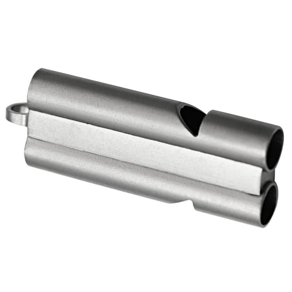 AOOOWER Lightweight Titanium Signal Whistles Portable Double Tube Trainer Whistles Outdoor Emergency Whistles Pocket tool