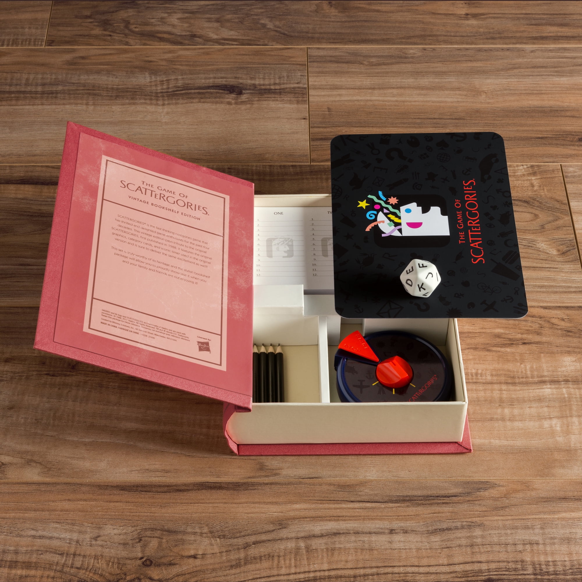 WS Game Company Taboo, Trivial Pursuit, and Scattergories Vintage Board Game Bookshelf Collection