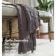 thumbnail image 4 of CREVENT Manta Decorativa de Punto para Sofá Silla Cama, Suave Transpirable Ligera para Primavera Verano (50''X60'' Gris Oscuro/Negro), 4 of 5