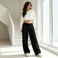 thumbnail image 7 of VV AVEORS Wide Leg Sweatpants Women Baggy High Waisted Gym Workout Joggers Elastic Waist Track Pants Black S, 7 of 7