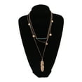 thumbnail image 4 of Mightlink Layered Long Necklace for Women Turquoise Stone Sequin Necklace Feather Beaded Strand Sweater Chain Necklaces Fashion Costume Jewelry Gifts, 4 of 7