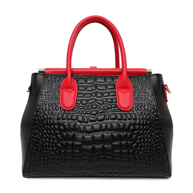 Genuine leather crocodile snake-print women's handbag 2025 detachable shoulder strap large capacity single shoulder strap
