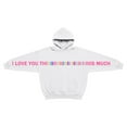 thumbnail image 6 of Telankuip I Love You This Much Hoodies Valentine's Day Letter Print Hooded Sweatshirts for Women Men Oversized Long Sleeve Loose Fit Comfortable Pullover Top with Pockets 3-White XL, 6 of 6