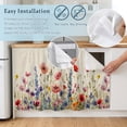 thumbnail image 5 of Pastoral Spring Floral Cabinet Curtain 32"Wx55"L,Dustproof Pantry Door Curtain W/ Self Adhesive Tape,Rustic Summer Flower Botanical Tall Storage Cover Privacy Drape for Bathroom Kitchen Laundry Room, 5 of 9