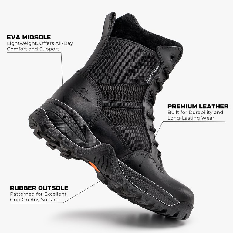 Maelstrom, Tactical Work Boots, Waterproof with Side Zipper 
