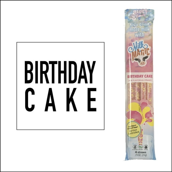 Milk Magic Birthday Cake Milk Flavoring Straws 4 Count