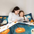 thumbnail image 4 of Manfei Forest Ghost Pumpkin Full Size Comforter Sets for Kids, Watercolor Fall Halloween Bedding Comforter Set, Halloween Reversible, 3 Pieces, 1 Comforter and 2 Pillowcases, 4 of 6