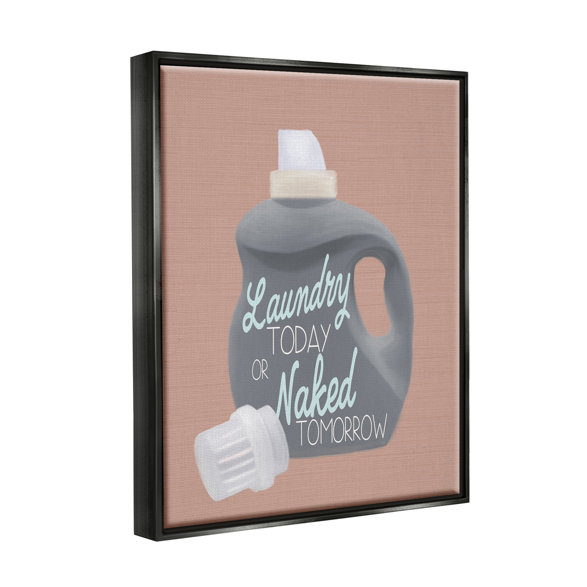 Stupell Industries Laundry Today Funny Phrase Typography Painting Black Floater Framed Art Print Wall Art, 17 x 21
