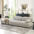 thumbnail image 3 of Marcel 109.5" Bubble Modular Modern Chaise Single Arm 3-Piece Sofa Pebble Gray, 3 of 10