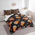 thumbnail image 3 of jejeloiu Movie Popcorn 7-Piece Twin Bedding Sets,Movie Theater Bedding Comforter Set,Red Yellow Black Sheet Sets For Boys Kids,Ultra Soft Home Decor Reversible, 3 of 8