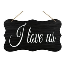 Wooden Decor I Love Us Wood Wedding Sign Funny Hanging Wood Wall Decor Inspirational Home Farmhouse Kitchen Cafe Decoration 12X6 In