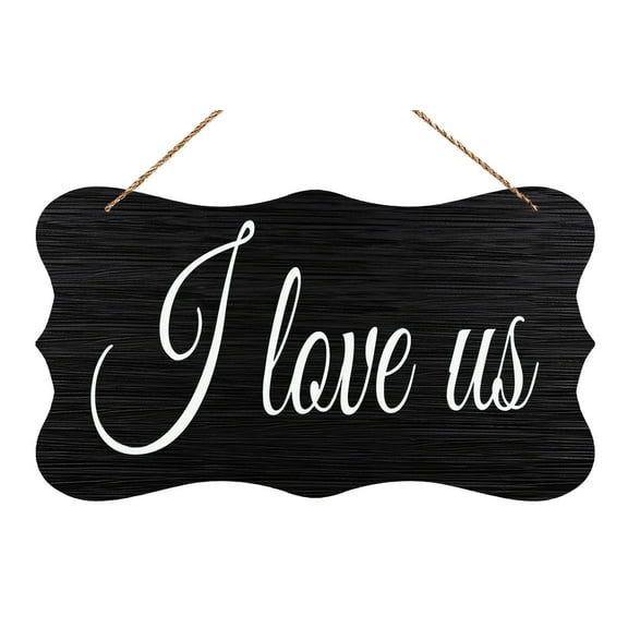 Wooden Decor I Love Us Wood Wedding Sign Funny Hanging Wood Wall Decor Inspirational Home Farmhouse Kitchen Cafe Decoration 12X6 In