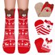 thumbnail image 3 of FELTECHELECTR NUOBESTY 4 pares de calcetines navideños para niña y mujer, calcetines cómodos de algodón, adorables calcetines de dibujos animados, regalo, 3 of 6