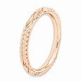 thumbnail image 3 of Sterling Silver Stackable Expressions Rose Gold-plated Patterned Ring - Size 9, 3 of 3