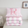 thumbnail image 5 of Manfei Pink Line Geometric Pattern Full Size Comforter Sets,Personalized Monogrammed R Bedding Comforter Set,Pink Reversible,3-Piece,1 Comforter and 2 Pillowcases, 5 of 7