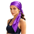 thumbnail image 7 of Fewfanhot Women Satin Square Head Scarf Pre Tied Bandana Silky Hair Wrap Turban Head Cover, 7 of 7
