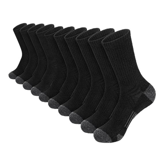 TELOLY Men's Socks Cotton Cushion Crew Socks Basketball Running Jogger Workout Athletic Socks(5 Pairs)