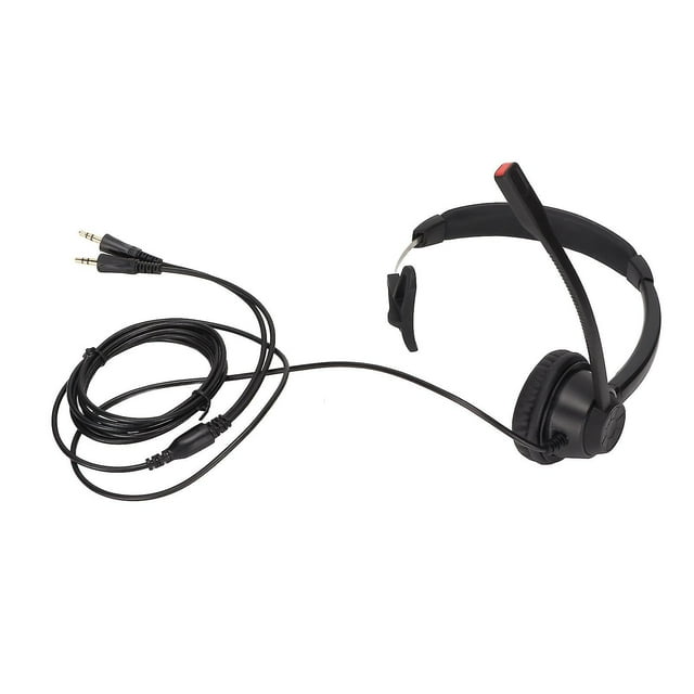 Noise Reduction Phone Headset, Comfortable, Single Ear, Communication Headset for PC Computers, Black