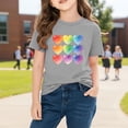 thumbnail image 5 of Auroural Toddler Girl Shirts 4T Under $ 5.00 Kids Boys And Girls Summer Short Sleeve Graphic T-Shirt School Season Cute Print Top Heart Shape Printed Shirts, 5 of 9