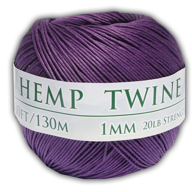Hemptopia Hilo de Cáñamo Morado de 1 mm y 430 Pies para Manualidades, 1 Pieza