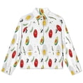 thumbnail image 4 of Jackets for Women Winter Coat Jackets Flannel Stand Collar Jacket(Egg,avocado And Tomato Pattern,Size:S-4XL), 4 of 7