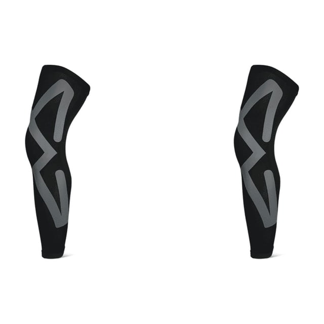 Manga Compresión Pierna Completa Tirantes Rodilla Larga para Correr Ciclismo (l Gris)