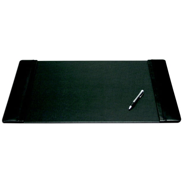 Black Leather 22 x 14 SideRail Desk Pad