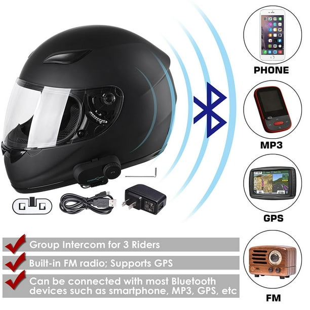 Ahr Bluetooth Motorcycle Helmet Full Face Modular Flip Up Helmet With Wireless Headset Intercom Mp3 Fm Radio Dot Walmart Com Walmart Com
