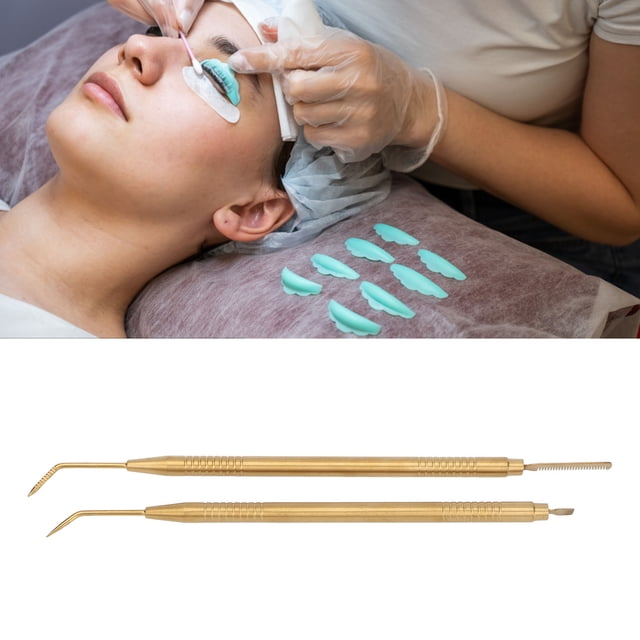 2pcs Eyelash Lift Separator Tools, Double Headed Stainless Steel Lash Separation Rod with Comb, for Eyelash Extensions Eyebrows Perming Daily Makeup