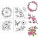 thumbnail image 1 of 4 mini sellos transparentes de flores de cerezo para álbumes de recortes, mini sellos de silicona con forma de corona de flores y mariposas., 1 of 8