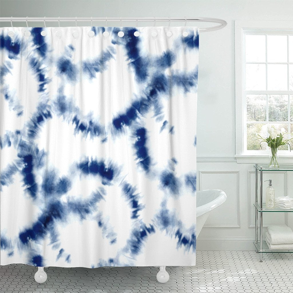 Pknmt White Shibori Tie Dye Pattern In, Shibori Shower Curtain Cotton