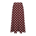 thumbnail image 7 of Summer Maxi Skirts for Women Satin Fashion Boho Long Skirt Trendy Floral High Waist A Line Beach Skirt Vacation Outfit Wine M, 7 of 7