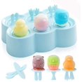 thumbnail image 1 of Moldes para helados sin BPA, 6 moldes para helados, moldes para paletas, moldes para paletas heladas, moldes para piruletas de hielo, mini molde para helado ABC para niños, bebés (azul-1) Ormromra Utensilios de Cocina, 1 of 5