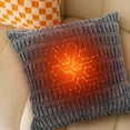 thumbnail image 3 of WNFJR Heated Throw Pillow Cover, USB Heated Pillow Cushion Cover, 17.7 x 17.7 Inches, Plug in Heated Pillow Cover for Back, Abdomen, Shoulders, 3 of 4