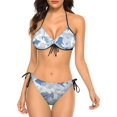 thumbnail image 1 of NICKSUN Ensemble Bikini Imprimé Requin Baleine pour Femmes, Maillots de Bain 2 Pcs String Licou Triangle, 1 of 6