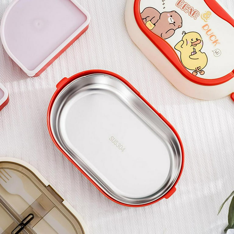 Tohuu Double Layer Lunch Container Double Layer Cute Lunch Box With Cutlery  Kids Microwave Safe Lunch Box Portable Stackable Food Container Lunch Boxes  With Stickers For Daycare kindly 