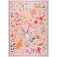thumbnail image 3 of Wondo Boho Floral Vintage Non-Slip 5'x7' Area Rug - Machine Washable Low Pile Carpet for Living Room, Bedroom, Dining Room & Farmhouse Decor (Pink), 3 of 8
