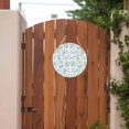 thumbnail image 4 of Teal Blue Green Round Front Door Welcome Sign, 7.8 Inch Wall Hanging Decor for Indoor Outdoor, Vintage Farmhouse Boho Flower Leaf Home Porch Hanger Decorations for Holiday Gift, 4 of 9