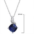 thumbnail image 3 of Amanda Rose Created Sapphire and Diamond Pendant in Sterling Silver, 3 of 3