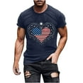 thumbnail image 2 of Independence Day Patriotic T-Shirts for Mens，2025 Summer Usa Flag Star Printed Tops Shirts Light Breathable Tee Shirts Slim Fitted Pullover Sweater Blouses Crew Neck Short Sleeve Tops, 2 of 5
