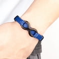 thumbnail image 5 of XQNI, nuevo diseño, pulsera de cuero de doble capa para hombre, brazaletes de acero inoxidable con número especial ocho, joyería para amigo 19/21/23CM, 5 of 5
