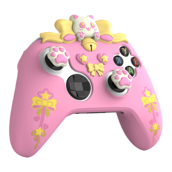 Étui en Silicone et Capuchons de Joystick pour Manette Xbox Series X / Series S - Chat Mignon Rose