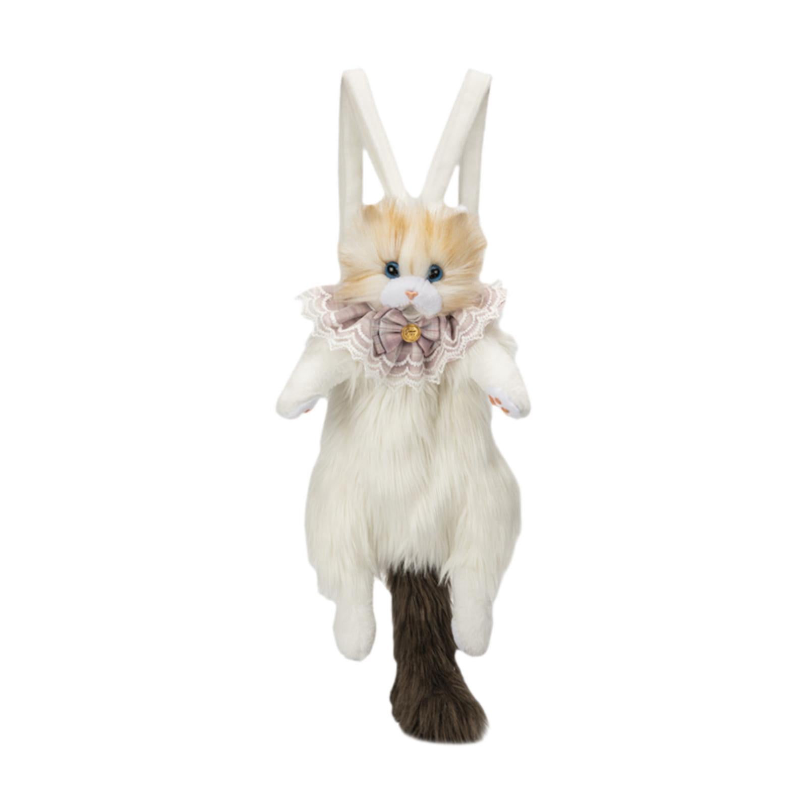 Abbraccia Cute Stuffed Cat Doll Backpack Funny Animal Shaped Backpack for Pet Lovers Gifts Brown